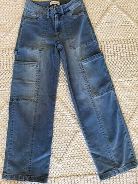 RE Generation by Celebrity Pink Wide Leg Utility Jeans